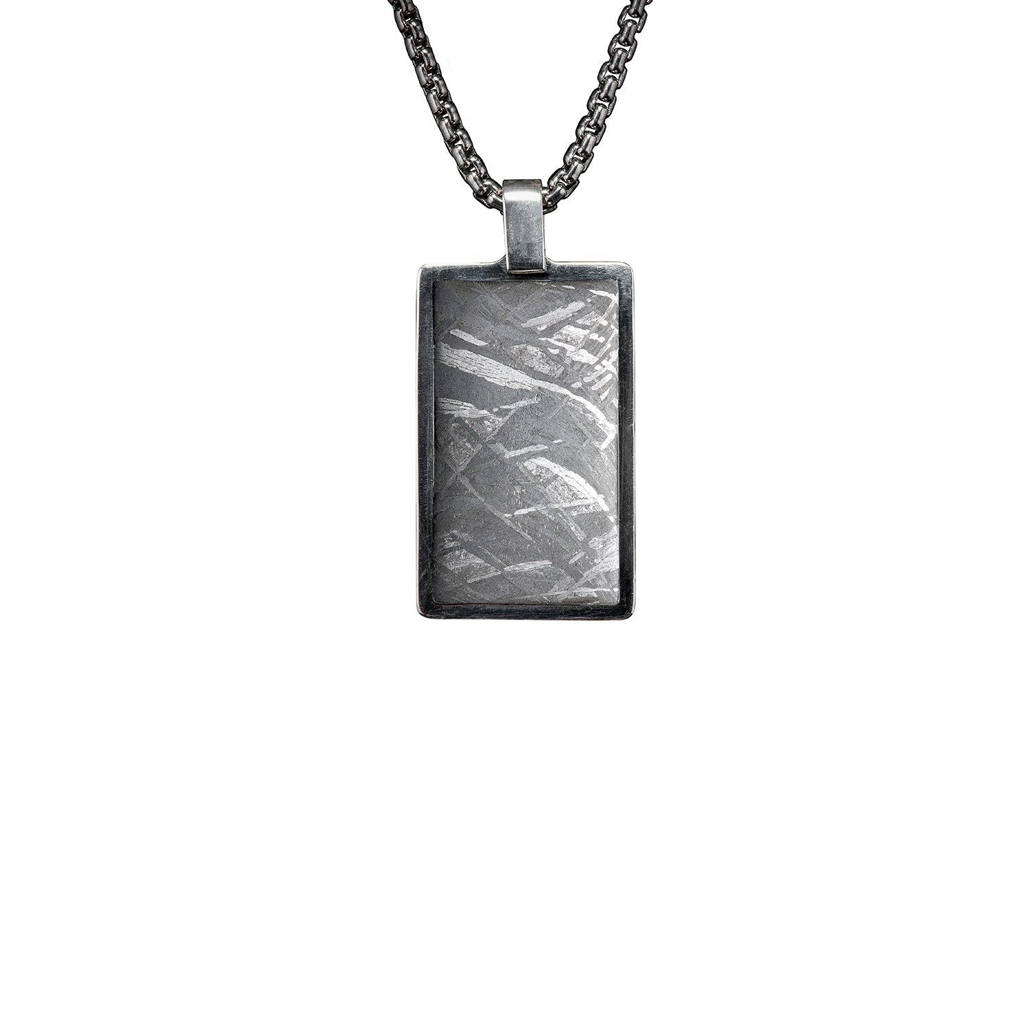 William Henry Pinnacle Dog Tag Pendant with Inlaid Meteorite